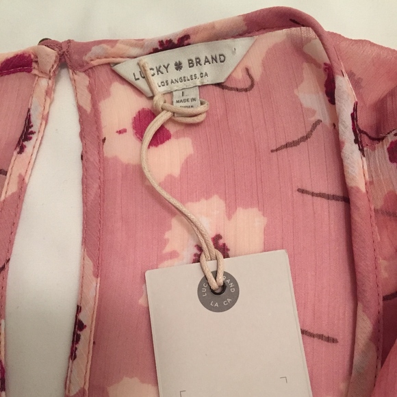 Lucky‎ Brand Floral Pink Blouse NWT - Picture 3 of 7
